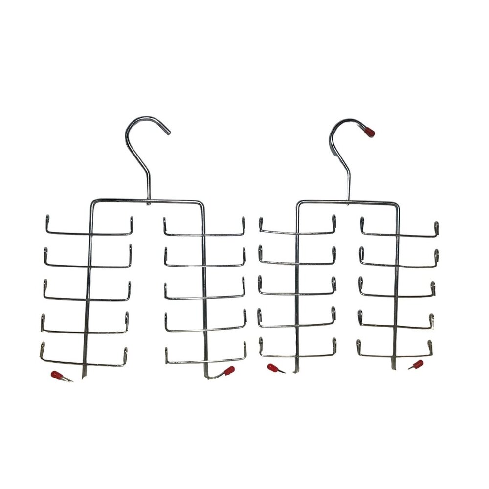 2-Pack Metal Tie Belt Hanger With 8 Hooks Dual-Sided Closet Organization
